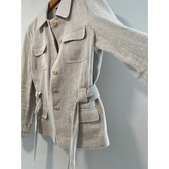 Brooks Brothers 100% Linen Jacket Woven In Ireland Button Down Size 10 JL - Picture 8 of 11